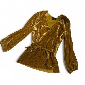 J. Crew Mustard Velvet Top